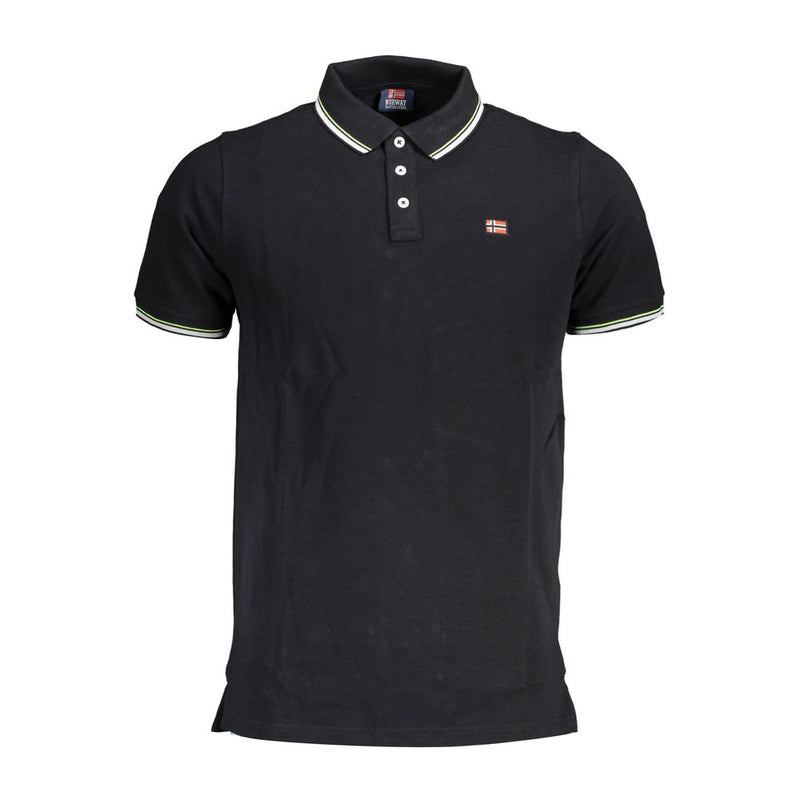 Black Cotton Men Polo Shirt Norway 1963