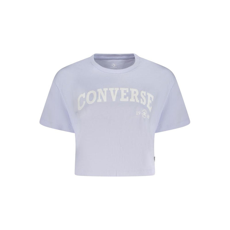 Purple Cotton Women T-Shirt Converse