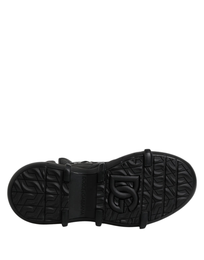 Black Leather Casual Mens Ankle Boots Shoes Dolce & Gabbana