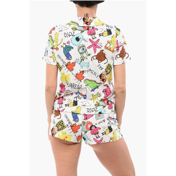 Printed Cotton Pijama Shirt Dsquared²