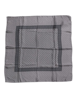 Gray Polka Dot Silk Square Men Foulard Scarf Dolce & Gabbana