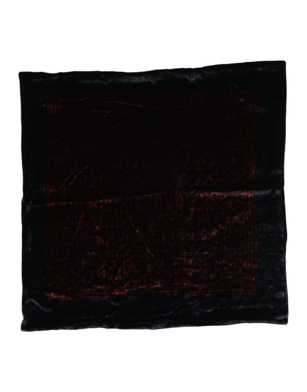 Black Red Viscose Square Men Foulard Scarf Dolce & Gabbana