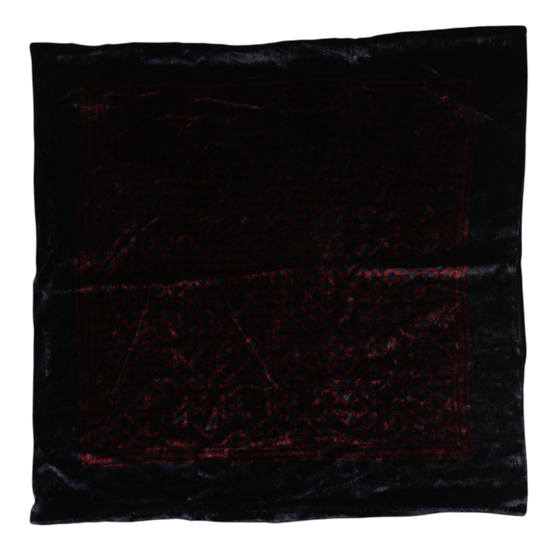 Black Red Viscose Square Men Foulard Scarf Dolce & Gabbana