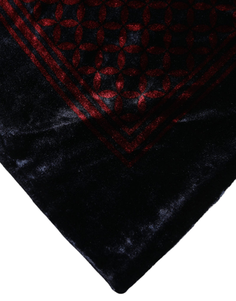 Black Red Viscose Square Men Foulard Scarf Dolce & Gabbana