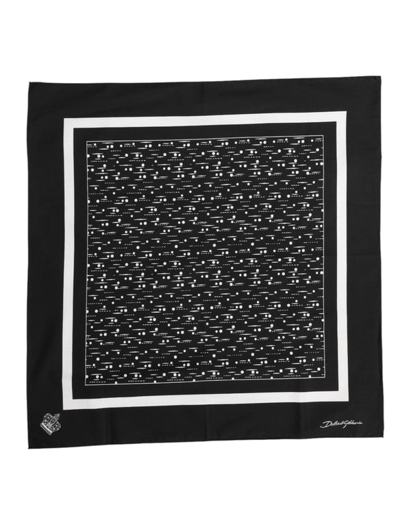 Black White Printed Square Foulard Scarf Dolce & Gabbana