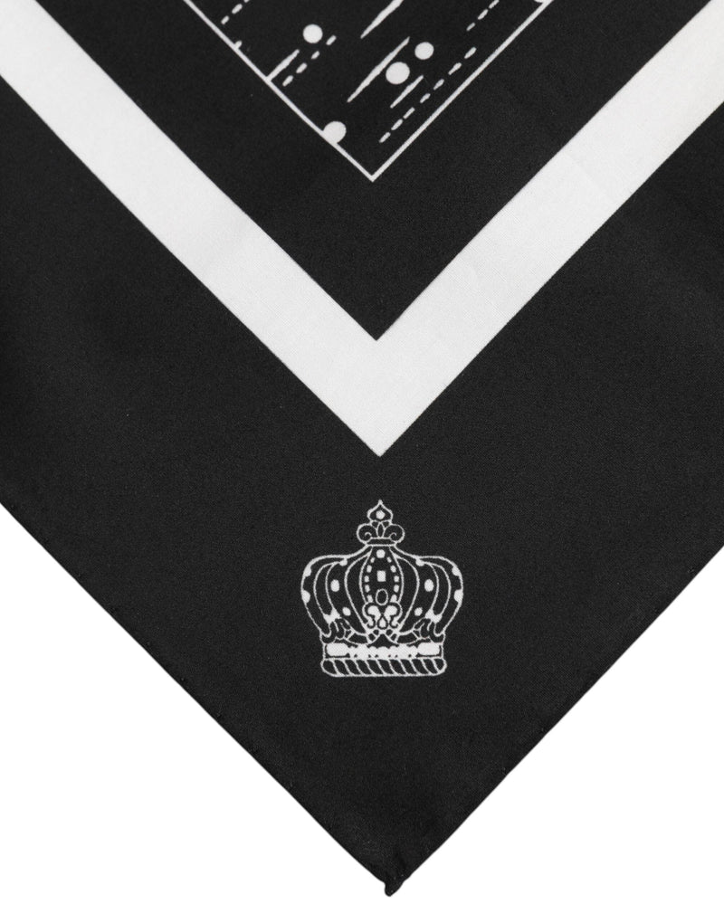 Black White Printed Square Foulard Scarf Dolce & Gabbana