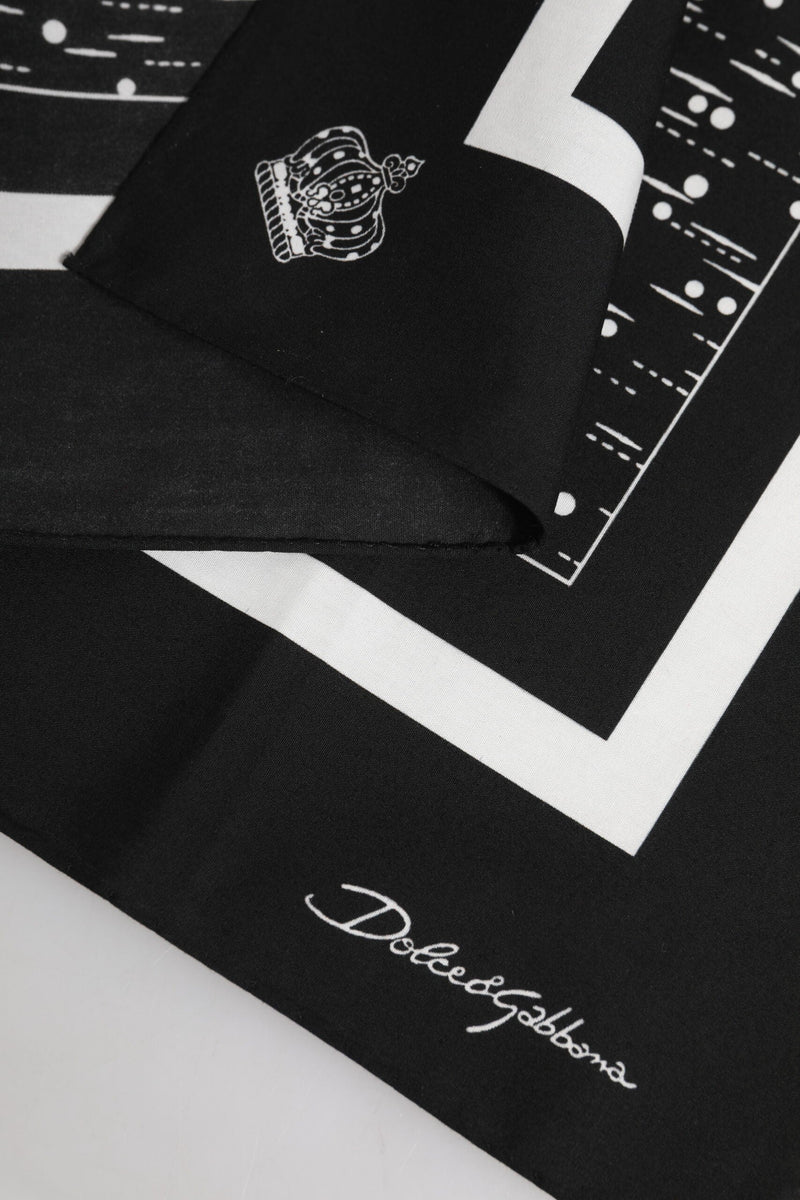 Black White Printed Square Foulard Scarf Dolce & Gabbana