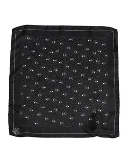 Black White Printed Square Men Foulard Scarf Dolce & Gabbana