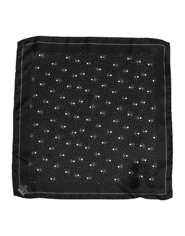 Black White Printed Square Men Foulard Scarf Dolce & Gabbana