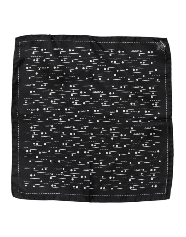 Black White Printed Square Men Foulard Scarf Dolce & Gabbana