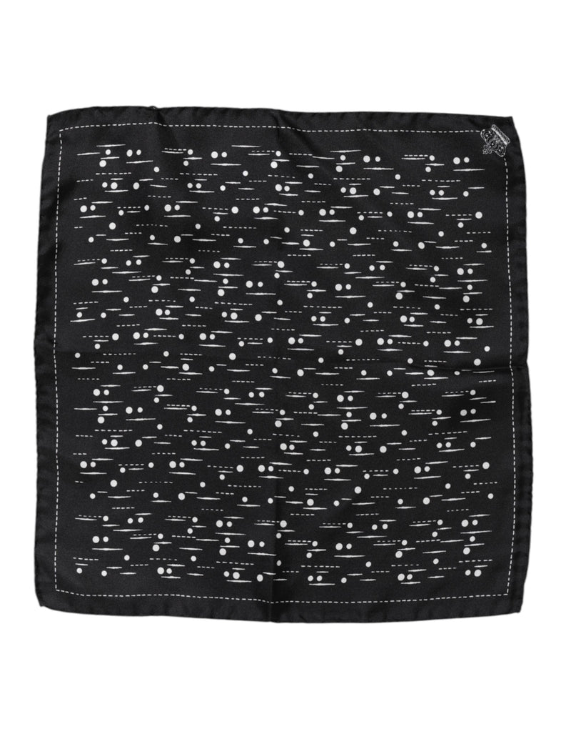 Black White Printed Square Men Foulard Scarf Dolce & Gabbana