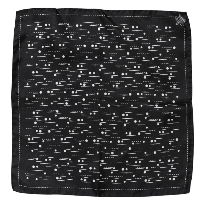 Black White Printed Square Men Foulard Scarf Dolce & Gabbana