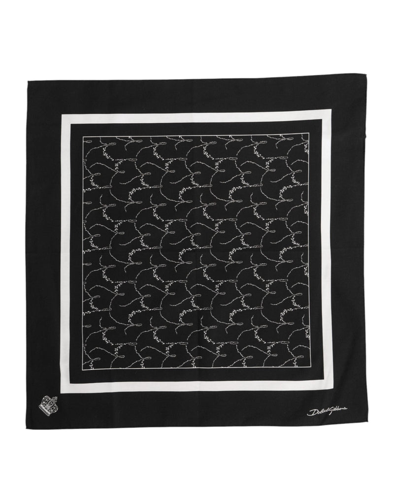 Black White Printed Square Foulard Scarf Dolce & Gabbana