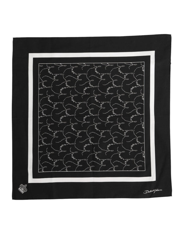 Black White Printed Square Foulard Scarf Dolce & Gabbana
