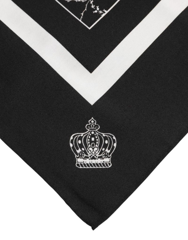 Black White Printed Square Foulard Scarf Dolce & Gabbana