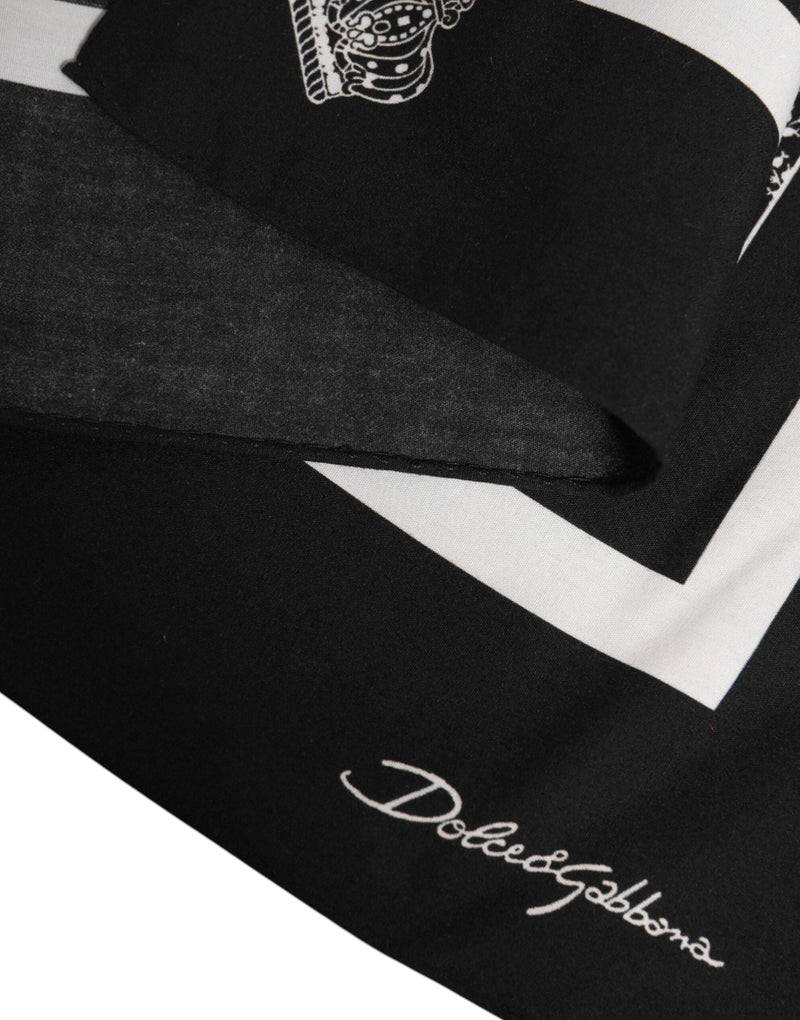 Black White Printed Square Foulard Scarf Dolce & Gabbana