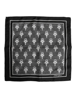 Black White Printed Square Foulard Scarf Dolce & Gabbana