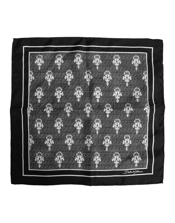 Black White Printed Square Foulard Scarf Dolce & Gabbana