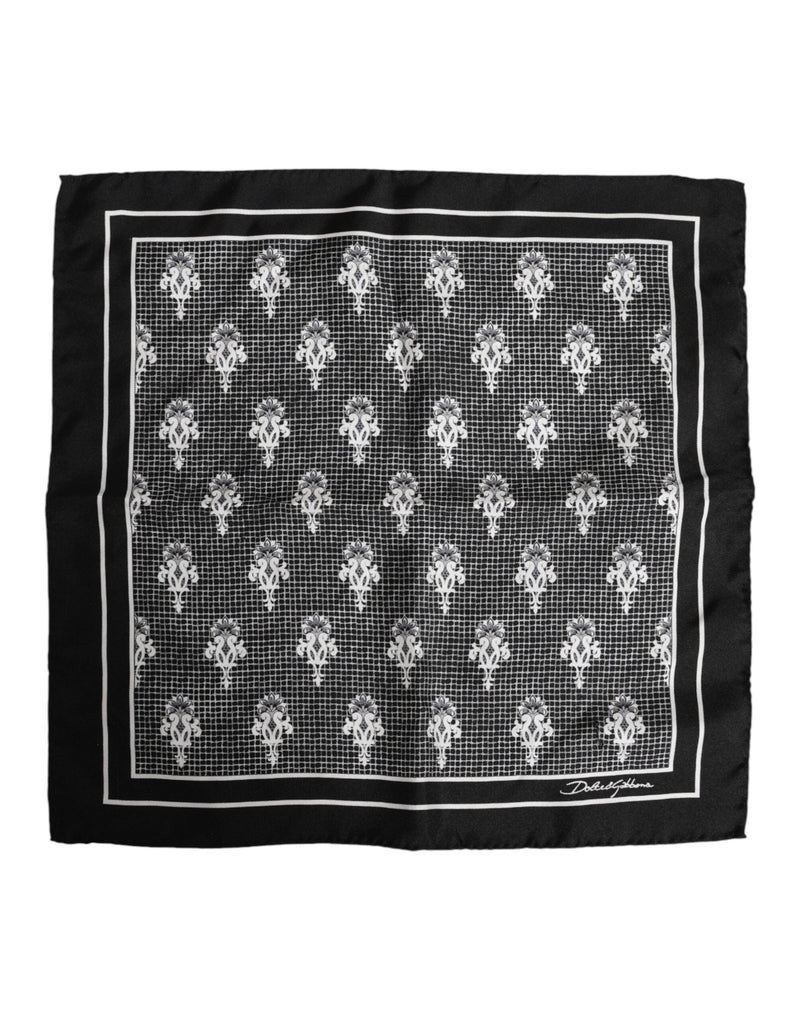 Black White Printed Square Foulard Scarf Dolce & Gabbana