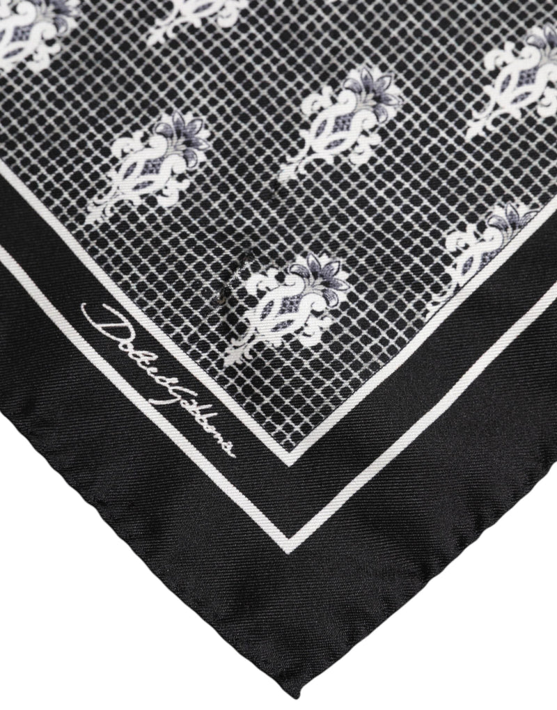 Black White Printed Square Foulard Scarf Dolce & Gabbana