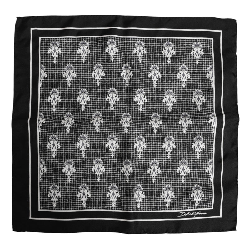 Black White Printed Square Foulard Scarf Dolce & Gabbana