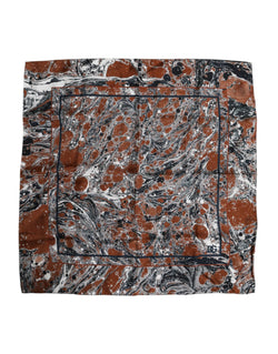 Multicolor Marble Silk Square Foulard Scarf Dolce & Gabbana