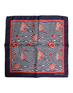 Multicolor Seashells Square Men Foulard Scarf Dolce & Gabbana