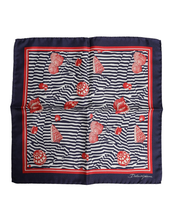 Multicolor Seashells Square Men Foulard Scarf Dolce & Gabbana