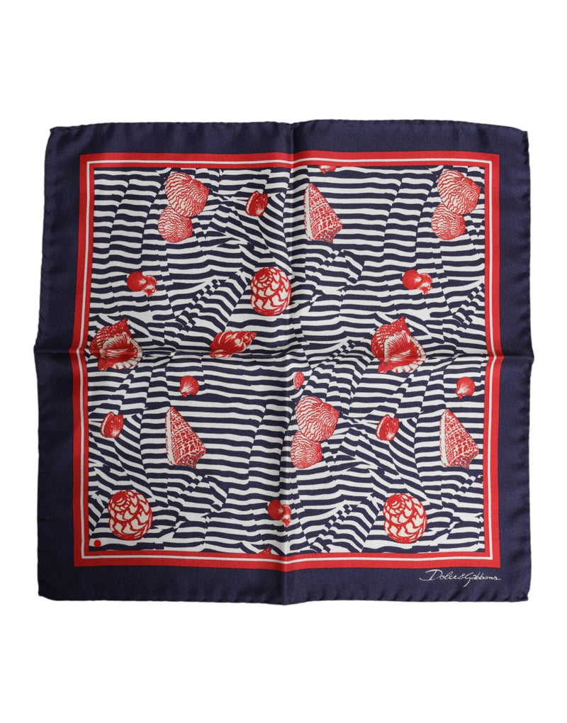 Multicolor Seashells Square Men Foulard Scarf Dolce & Gabbana