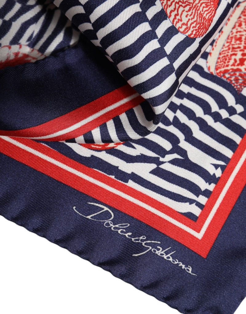 Multicolor Seashells Square Men Foulard Scarf Dolce & Gabbana