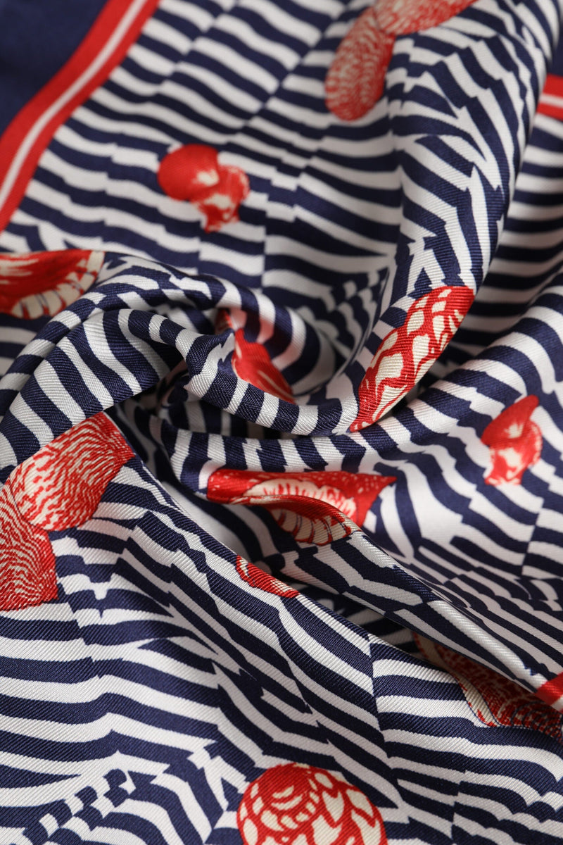 Multicolor Seashells Square Men Foulard Scarf Dolce & Gabbana