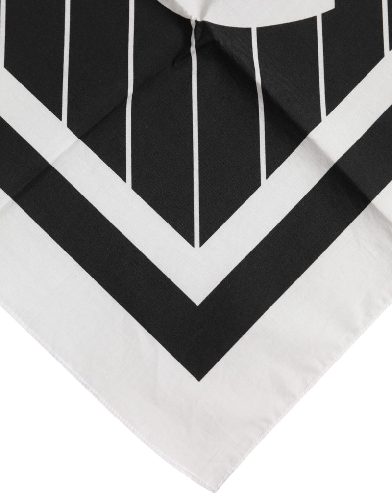 Black White DG Logo Square Men Foulard Scarf Dolce & Gabbana