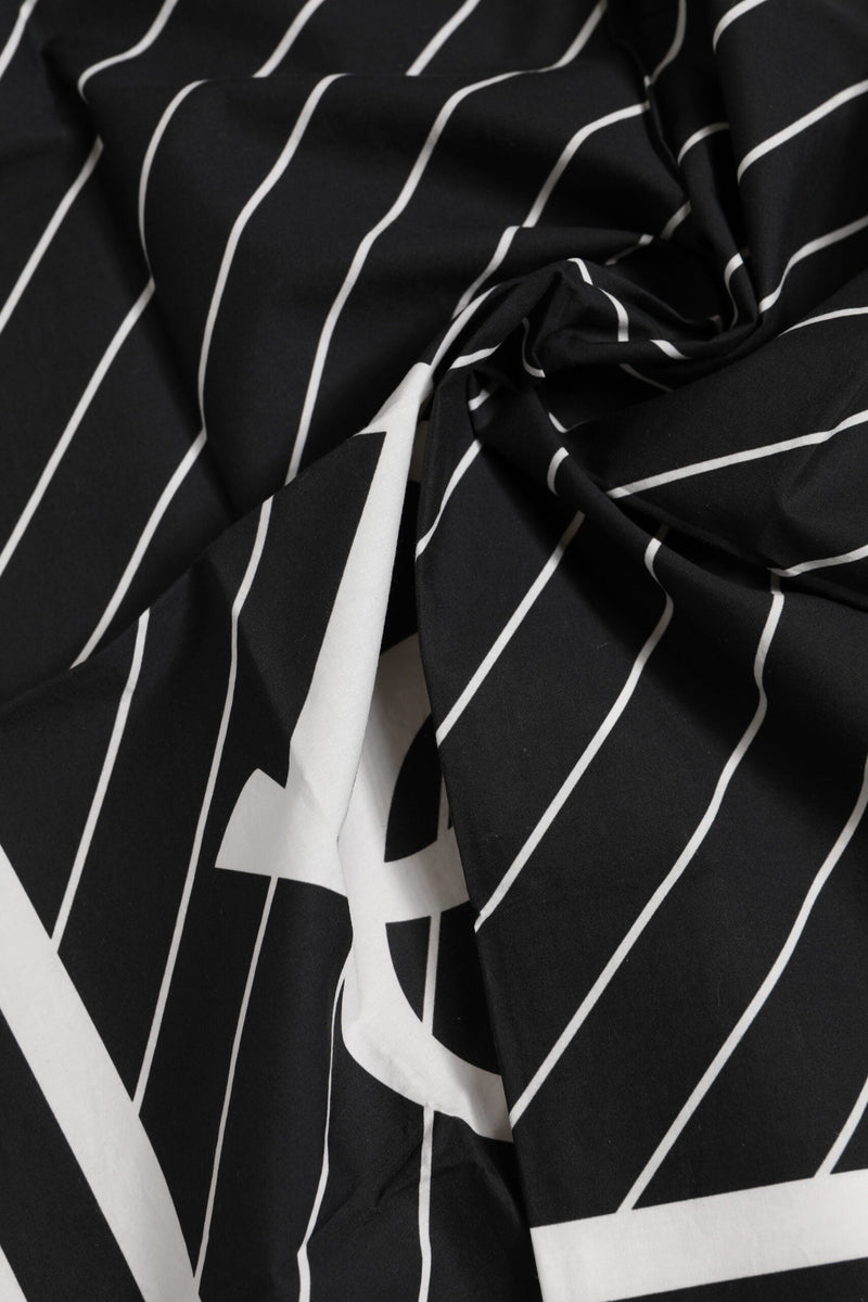 Black White DG Logo Square Men Foulard Scarf Dolce & Gabbana