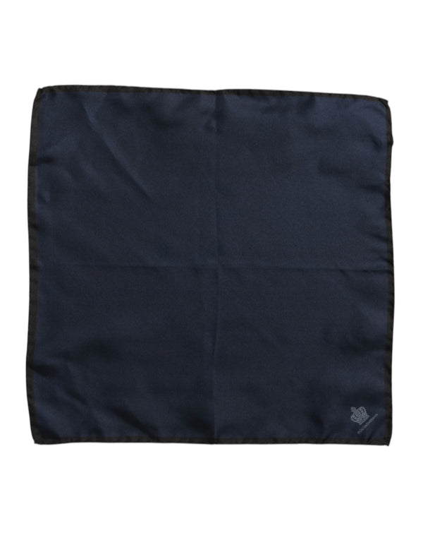 Blue DG Crown Silk Square Men Foulard Scarf Dolce & Gabbana