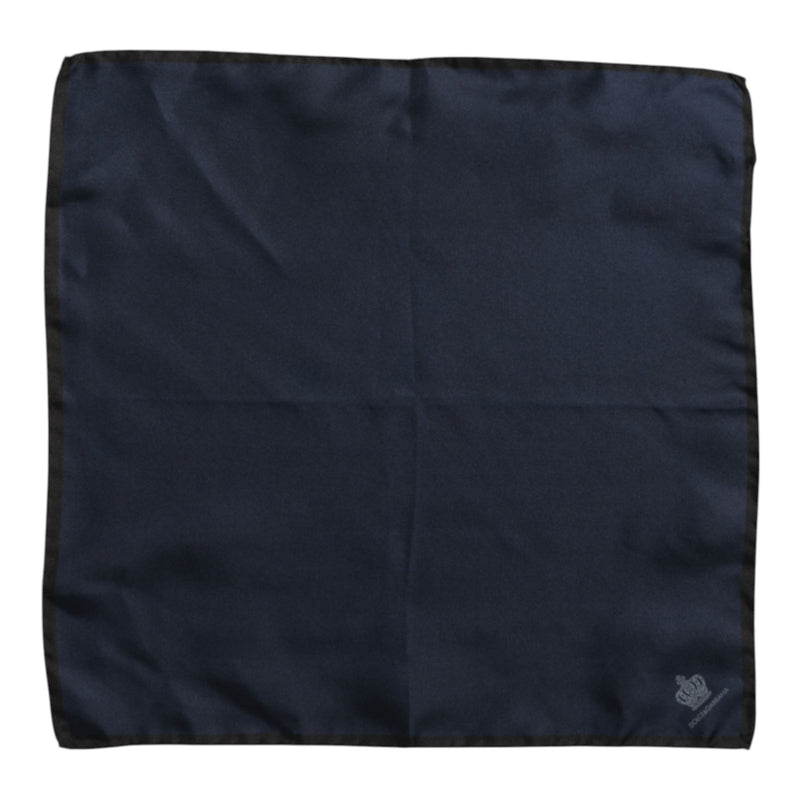 Blue DG Crown Silk Square Men Foulard Scarf Dolce & Gabbana