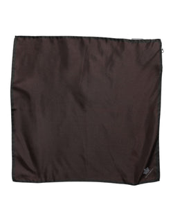 Brown DG Crown Silk Square Men Foulard Scarf Dolce & Gabbana
