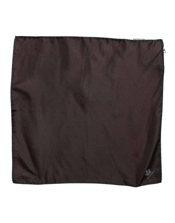 Brown DG Crown Silk Square Men Foulard Scarf Dolce & Gabbana