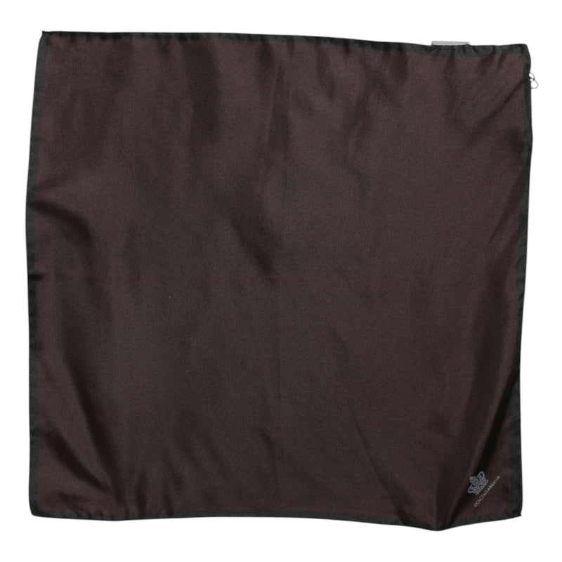 Brown DG Crown Silk Square Men Foulard Scarf Dolce & Gabbana