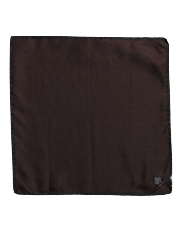 Brown DG Crown Silk Square Men Foulard Scarf Dolce & Gabbana