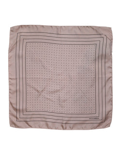 Beige Dotted Silk Square Men Foulard Scarf Dolce & Gabbana