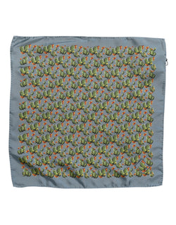 Gray Green Cactus Print Square Foulard Scarf Dolce & Gabbana