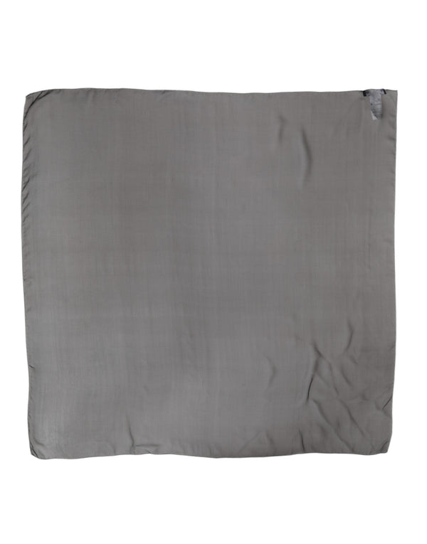 Gray Black Silk Square Women Foulard Scarf Dolce & Gabbana