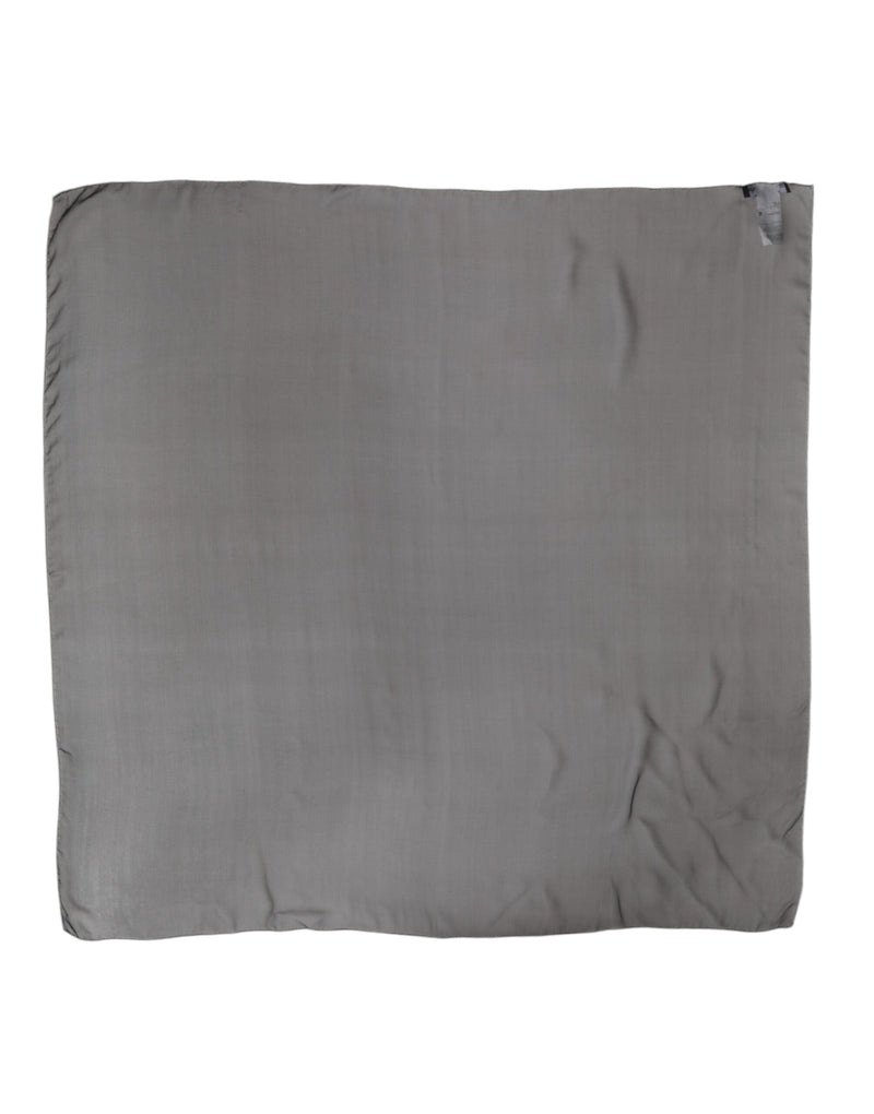 Gray Black Silk Square Women Foulard Scarf Dolce & Gabbana
