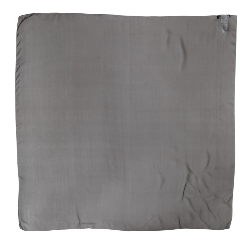 Gray Black Silk Square Women Foulard Scarf Dolce & Gabbana