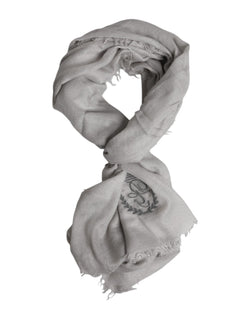Gray DG Crown Neck Warmer Wrap Shawl Scarf Dolce & Gabbana