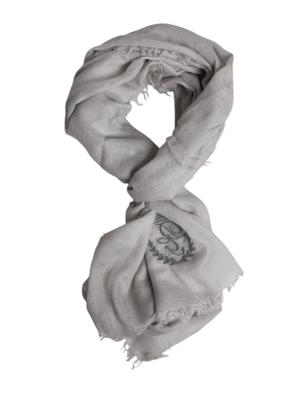 Gray DG Crown Neck Warmer Wrap Shawl Scarf Dolce & Gabbana