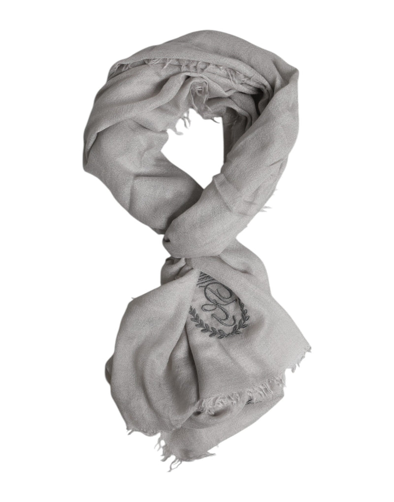 Gray DG Crown Neck Warmer Wrap Shawl Scarf Dolce & Gabbana