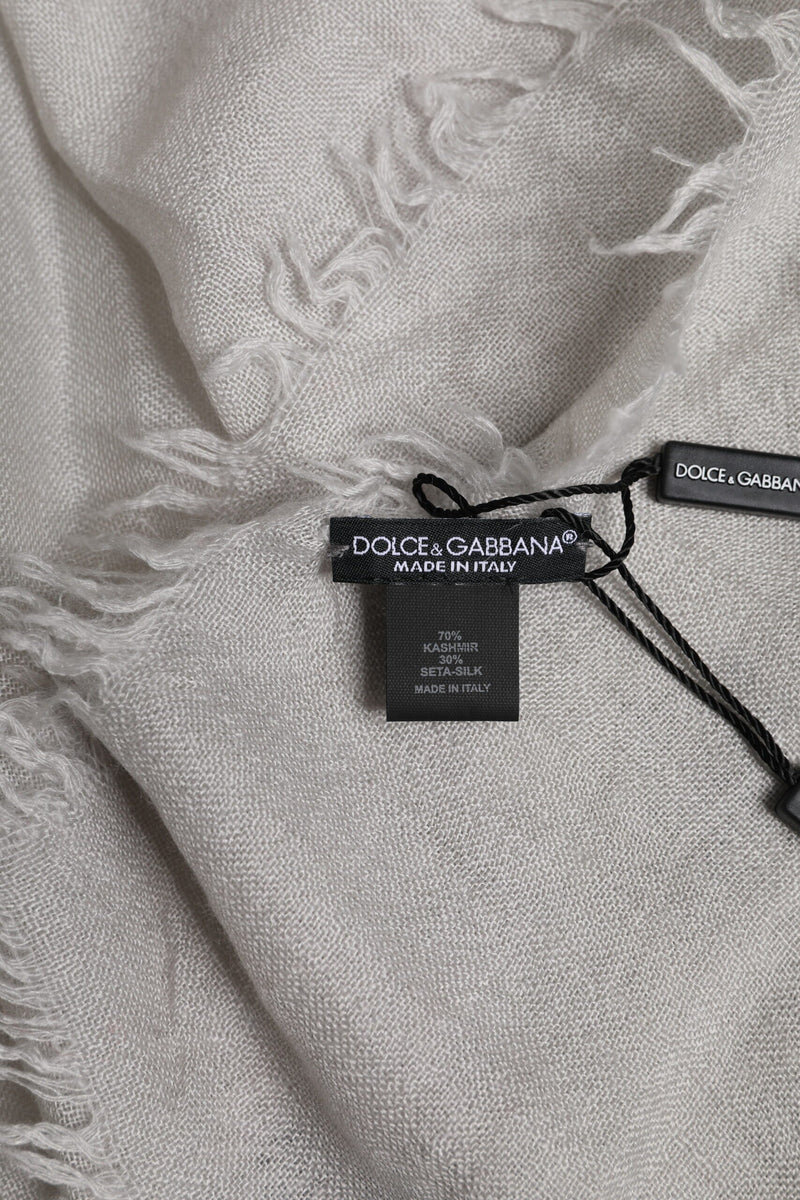 Gray DG Crown Neck Warmer Wrap Shawl Scarf Dolce & Gabbana
