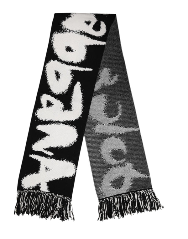 Black Logo Neck Warmer Wrap Men Shawl Scarf Dolce & Gabbana