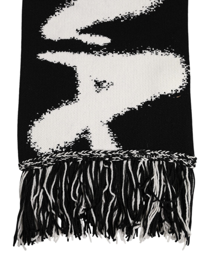 Black Logo Neck Warmer Wrap Men Shawl Scarf Dolce & Gabbana